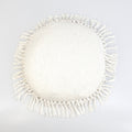 Parkland Collection Transitional Solid White Round 18 Inch  X 18 Inch  Pillow