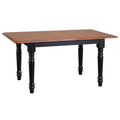 Sunset Trading Selections 60 Rectangular Extendable Butterfly Leaf Dining Table | Cherry/Antique Black Wood | Seats 4, 6