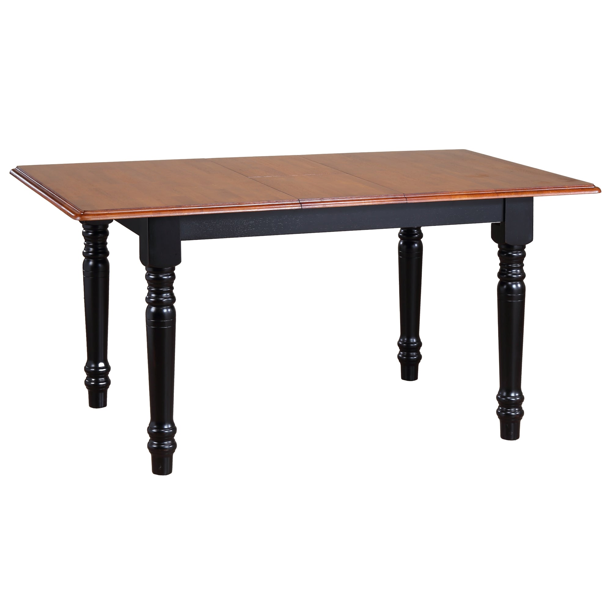 Sunset Trading Selections 60 Rectangular Extendable Butterfly Leaf Dining Table | Cherry/Antique Black Wood | Seats 4, 6