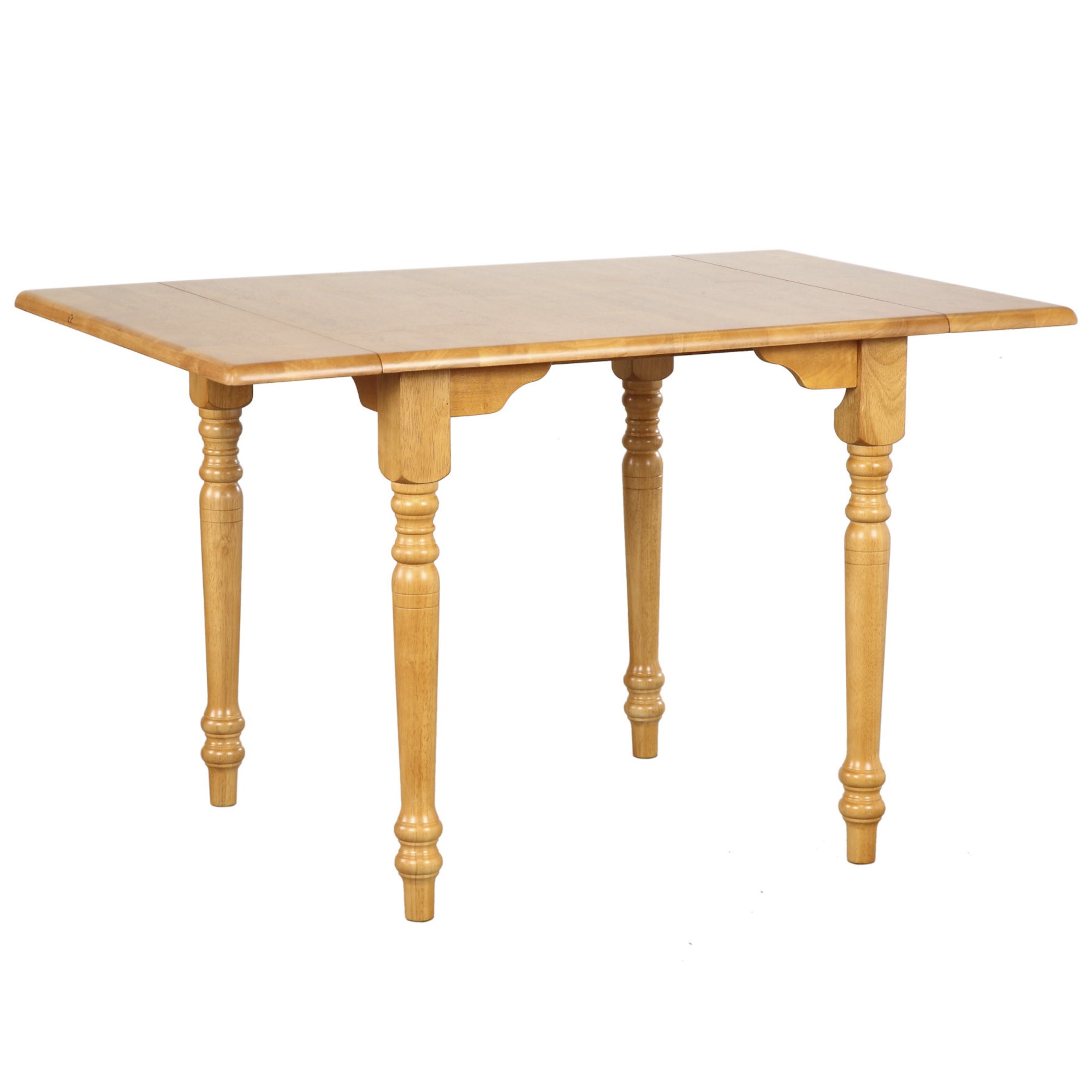 Sunset Trading Selections 48 Rectangular Extendable Drop Leaf Dining Table | Light Oak Wood | Seats 2, 4