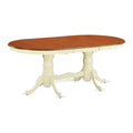PLIP9WHIW 9 Piece Kitchen table set with one Parfait dining table and 8 dining room chairs in a Buttermilk & Cherry Finish