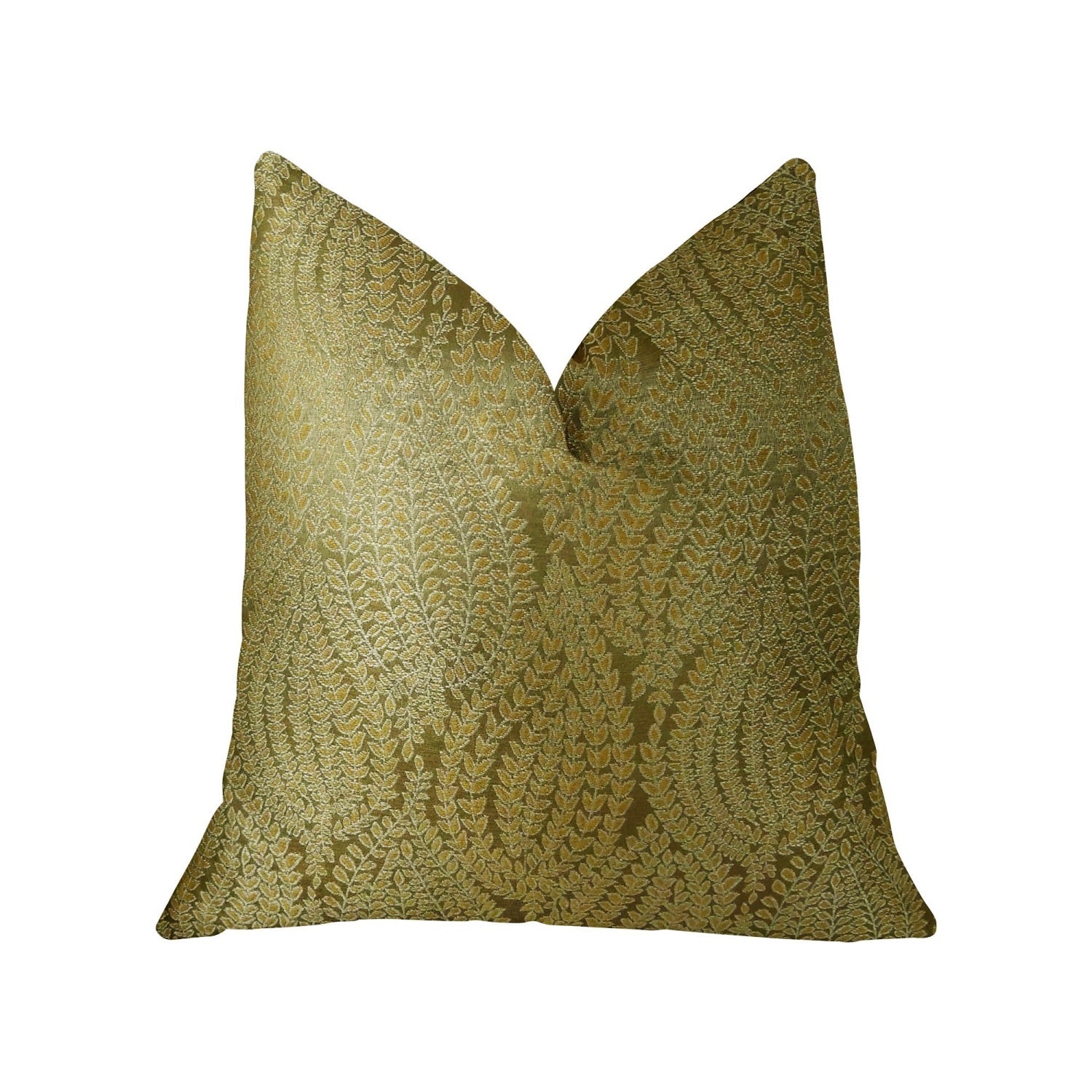 Plutus Leaf Pod Handmade Throw Pillow, (Double Sided  22' X 22')