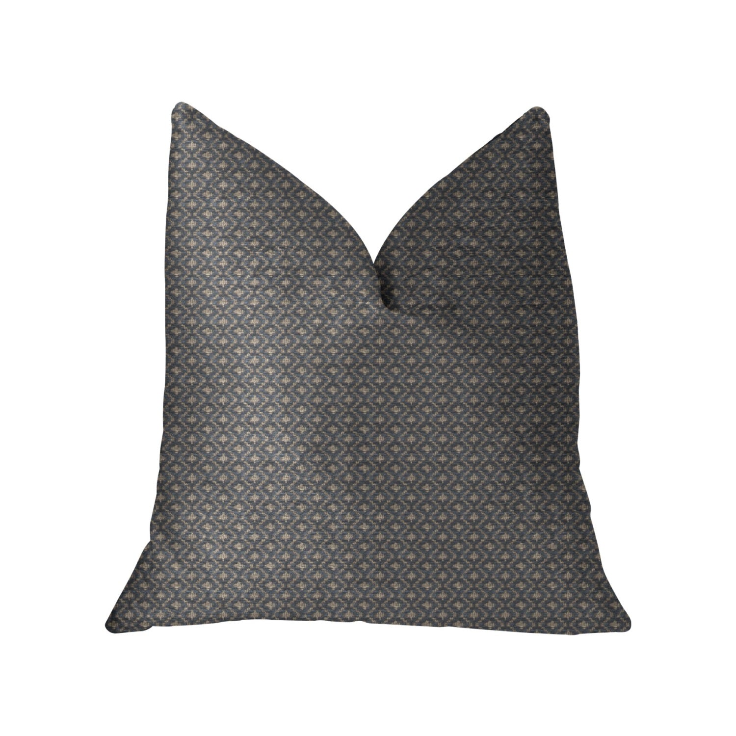 Plutus Cleopatra Blue And Gold Luxury Throw Pillow - Double Sided  22' X 22'