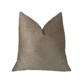 Plutus Caf Au Lait Brown And Beige Luxury Throw Pillow - Double Sided  16' X 16'