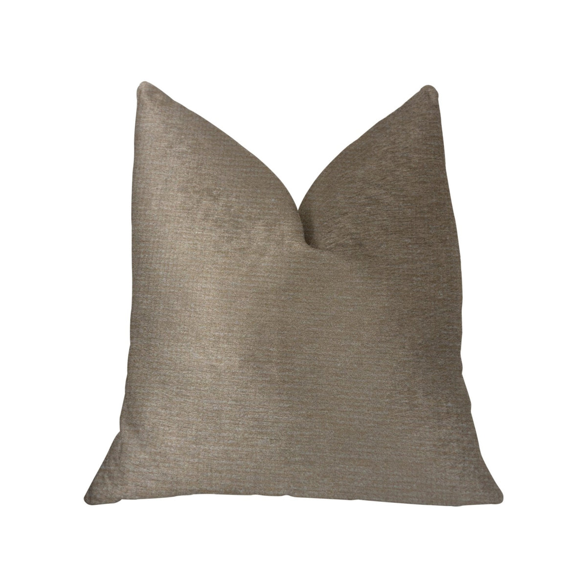 Plutus Caf Au Lait Brown And Beige Luxury Throw Pillow - Double Sided  20' X 30' Queen