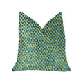Plutus Sea Green Iota Turquoise Luxury Throw Pillow - Double Sided  20' X 20'