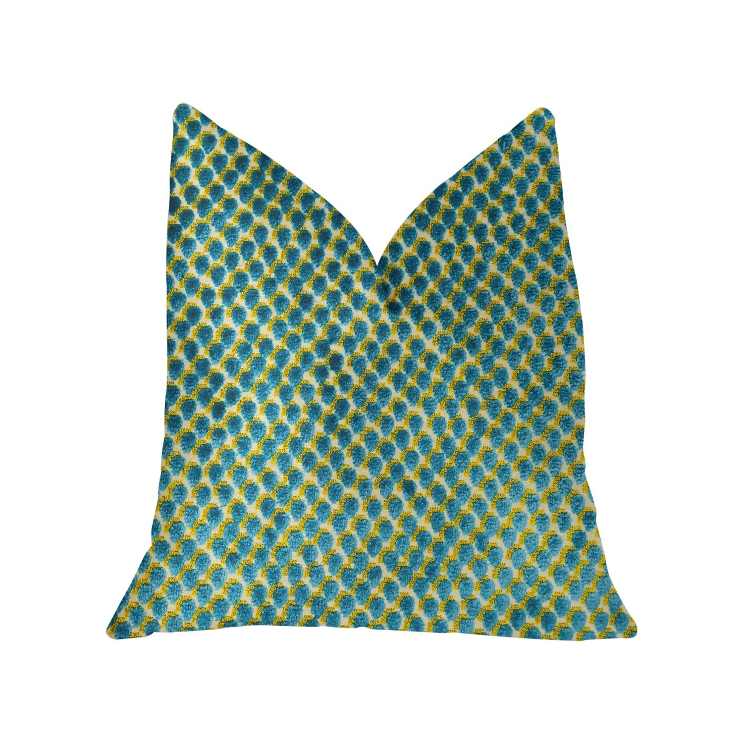 Plutus Sea Green Iota Turquoise Luxury Throw Pillow - Double Sided  20' X 30' Queen