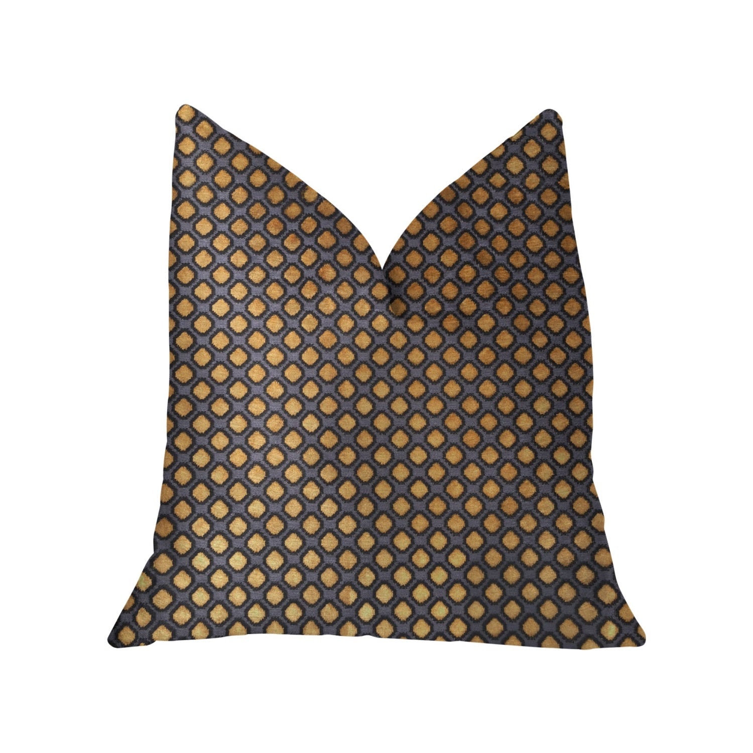 Plutus Aliza Gold And Gray Luxury Throw Pillow - Double Sided  22' X 22'