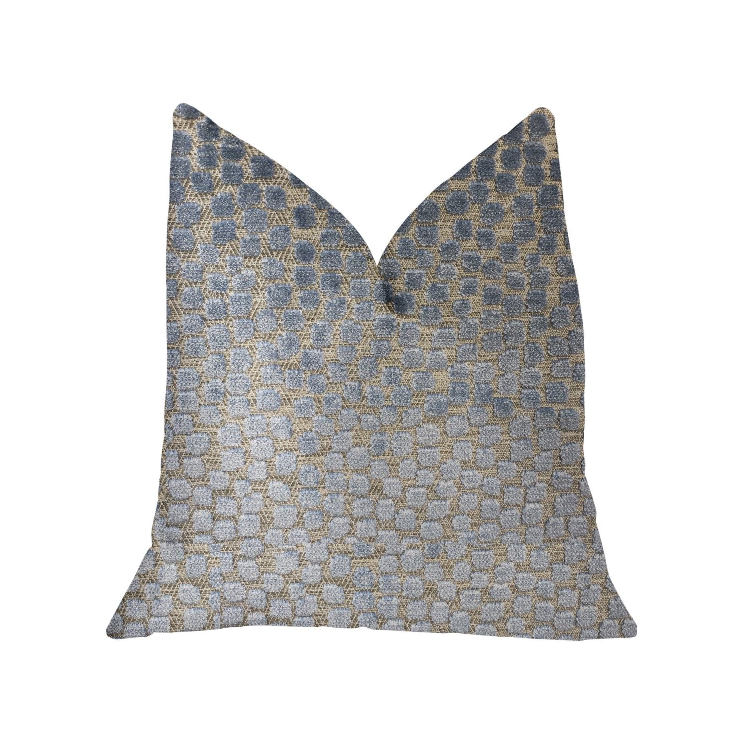 Plutus Dusky Gem Blue And Silver Luxury Throw Pillow - Double Sided  20' X 30' Queen