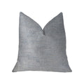 Plutus Icy Sky Blue And Silver Luxury Throw Pillow - Double Sided  12' X 20'