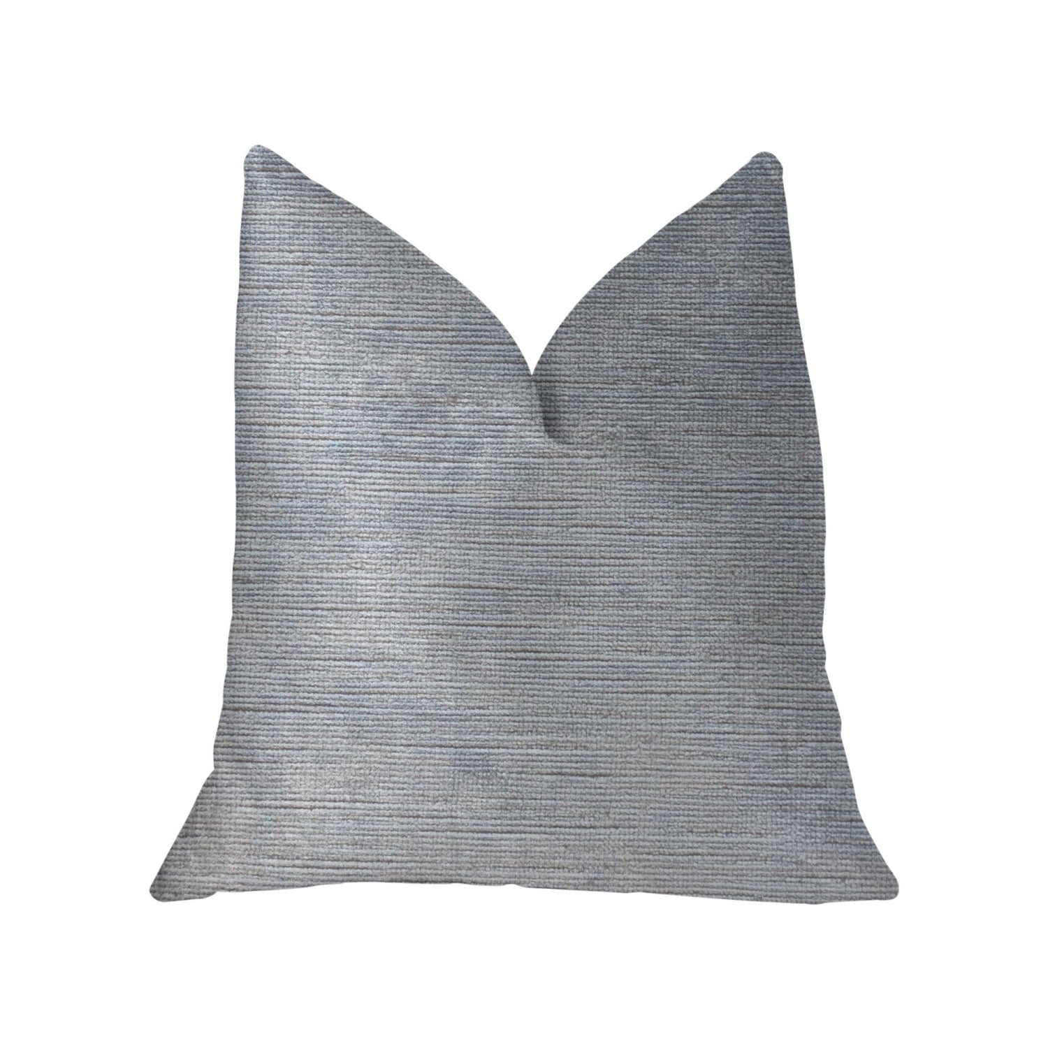 Plutus Icy Sky Blue And Silver Luxury Throw Pillow - Double Sided  16' X 16'