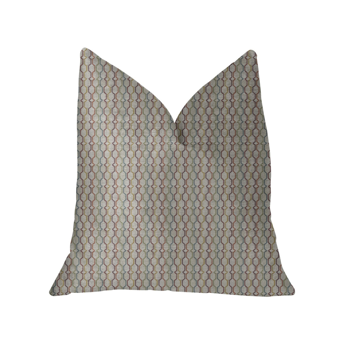 Plutus Jazzy Straw Multicolor Luxury Throw Pillow - Double Sided  24' X 24'