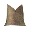 Plutus Prismatic Red And Brown Luxury Throw Pillow - Double Sided  22' X 22'