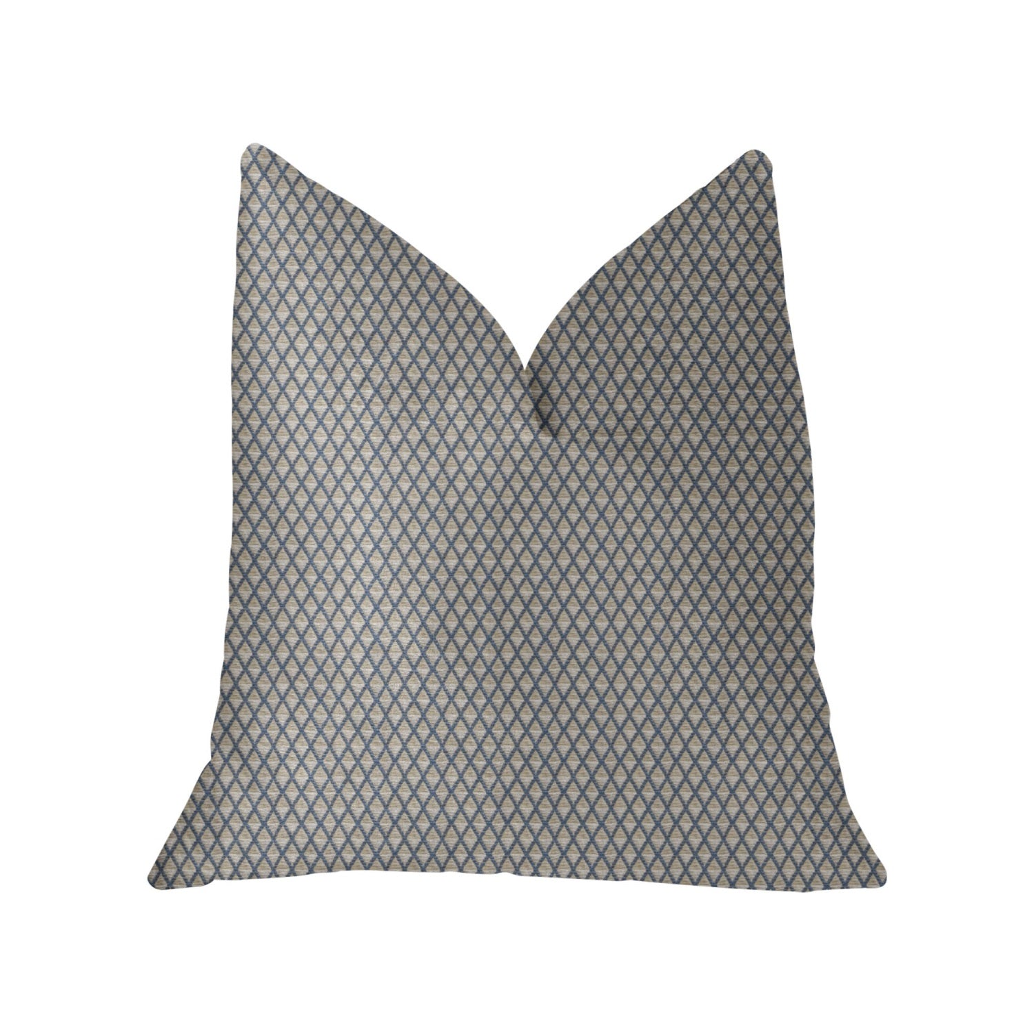 Plutus Highland Ridge Yellow, Blue And Ivory Luxury Throw Pillow - Double Sided  16' X 16'