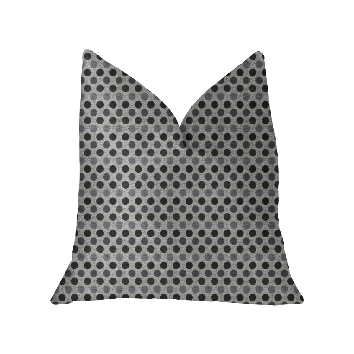 Plutus Paramount Gray And Black Luxury Throw Pillow - Double Sided  16' X 16'