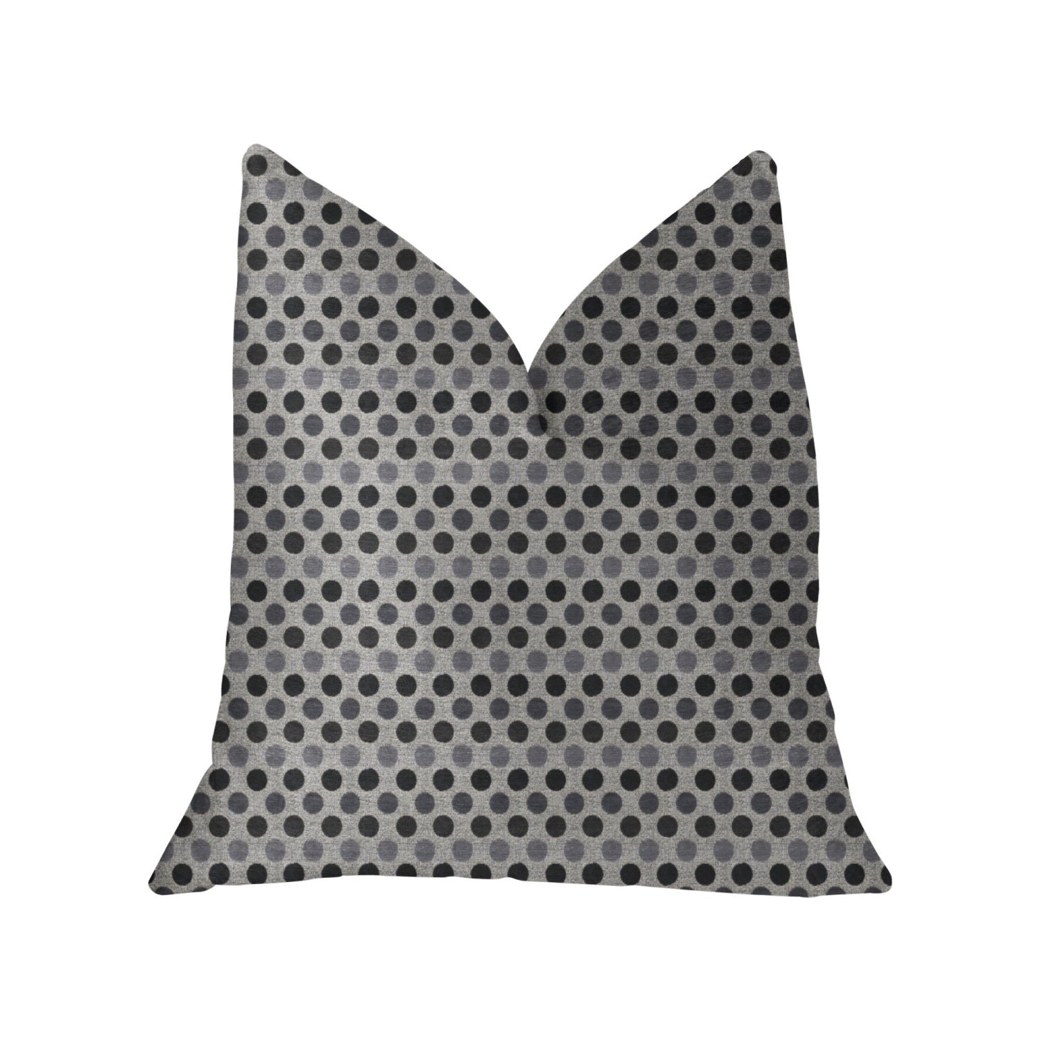 Plutus Paramount Gray And Black Luxury Throw Pillow - Double Sided  20' X 20'