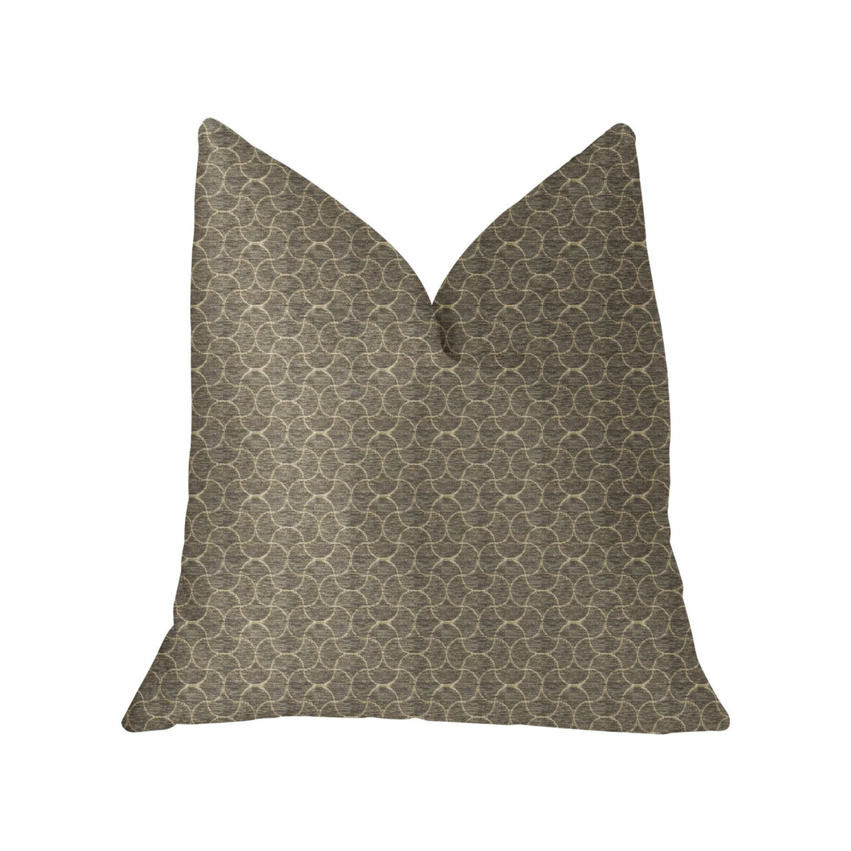 Plutus Belizzi Gray And Beige Luxury Throw Pillow - Double Sided  22' X 22'