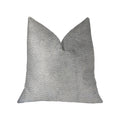 Plutus Silver Moon Gray And Silver Luxury Throw Pillow - Double Sided  20' X 30' Queen