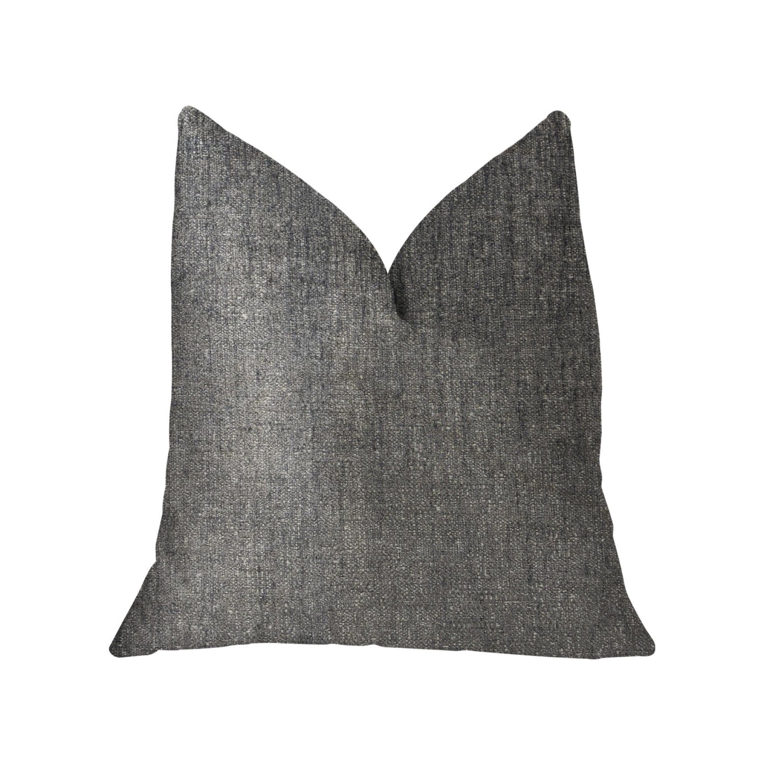 Plutus Cambridge Gray And Silver Luxury Throw Pillow - Double Sided  12' X 20'