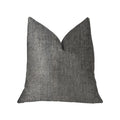Plutus Cambridge Gray And Silver Luxury Throw Pillow - Double Sided  16' X 16'
