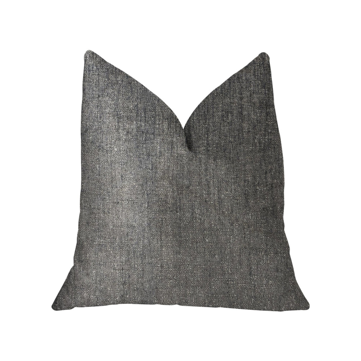 Plutus Cambridge Gray And Silver Luxury Throw Pillow - Double Sided  20' X 36' King