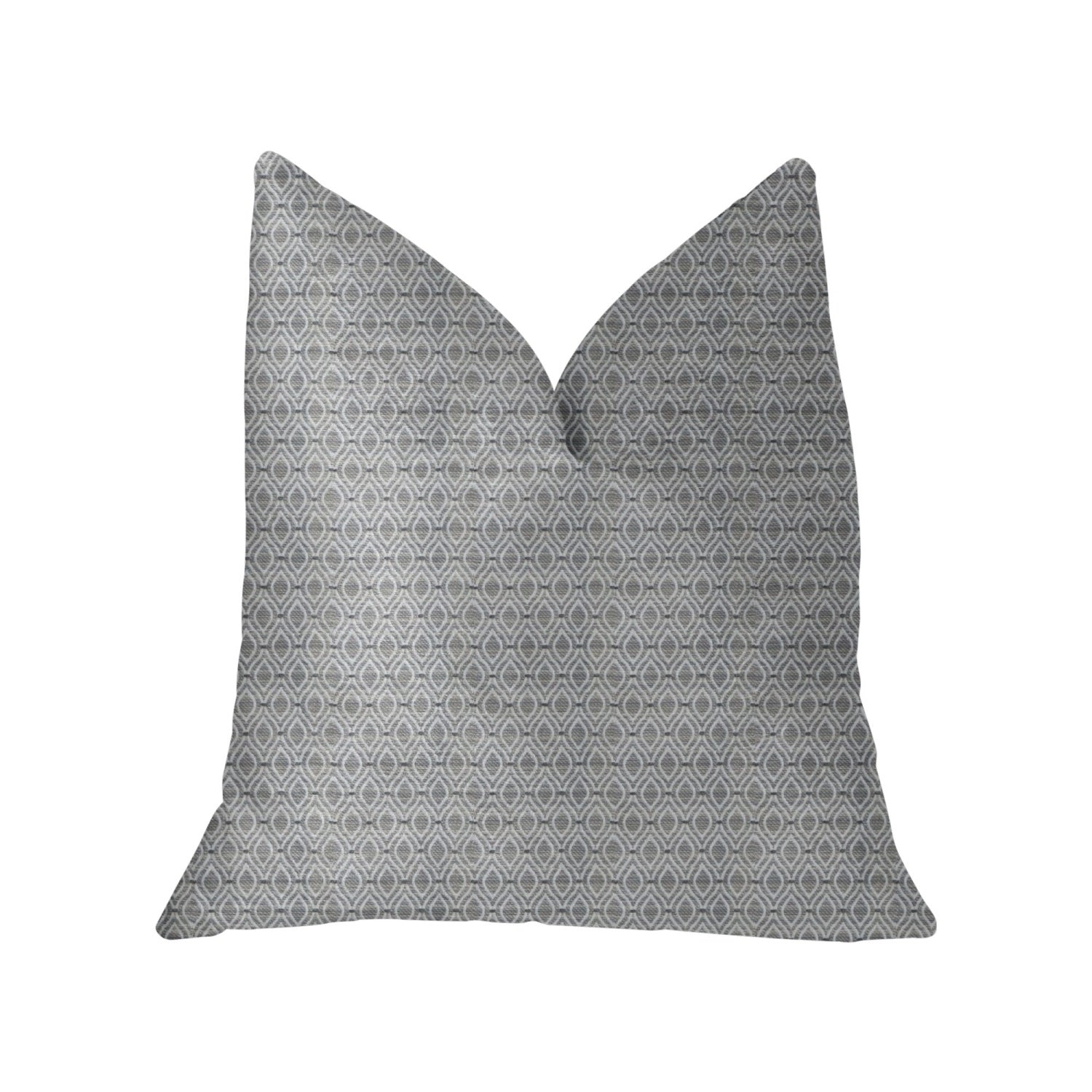 Plutus Deluxe Rockland Beige And Silver Luxury Throw Pillow - Double Sided  26' X 26'