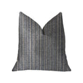Plutus Parallel Lanes Blue, Beige And Brown Luxury Throw Pillow - Double Sided  20' X 20'