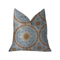 Plutus Sunset Cottage Orange, Blue And Ivory Luxury Throw Pillow - Double Sided  26' X 26'