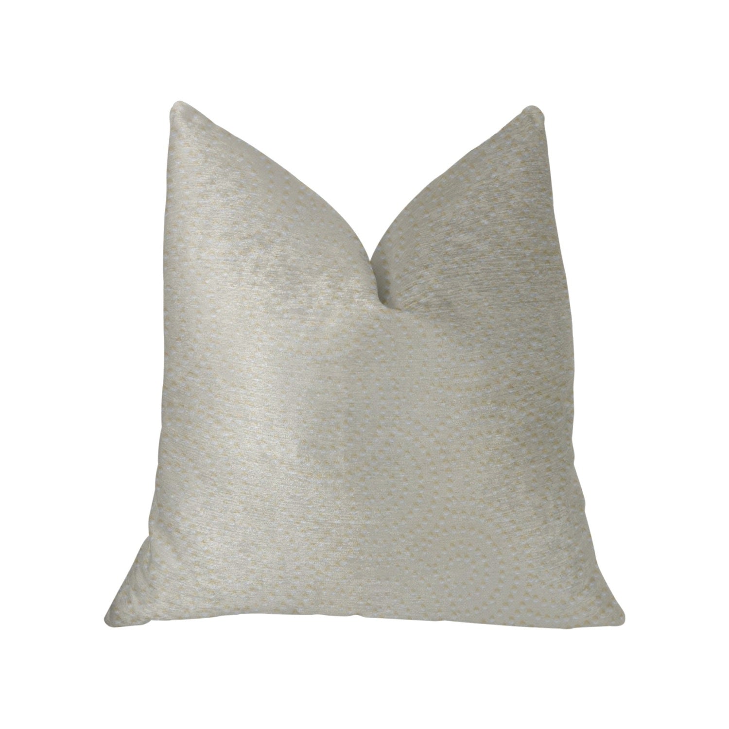 Plutus White Dove White Artificial Leather Luxury Throw Pillow - Double Sided  16' X 16'