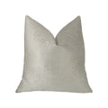 Plutus White Dove White Artificial Leather Luxury Throw Pillow - Double Sided  26' X 26'