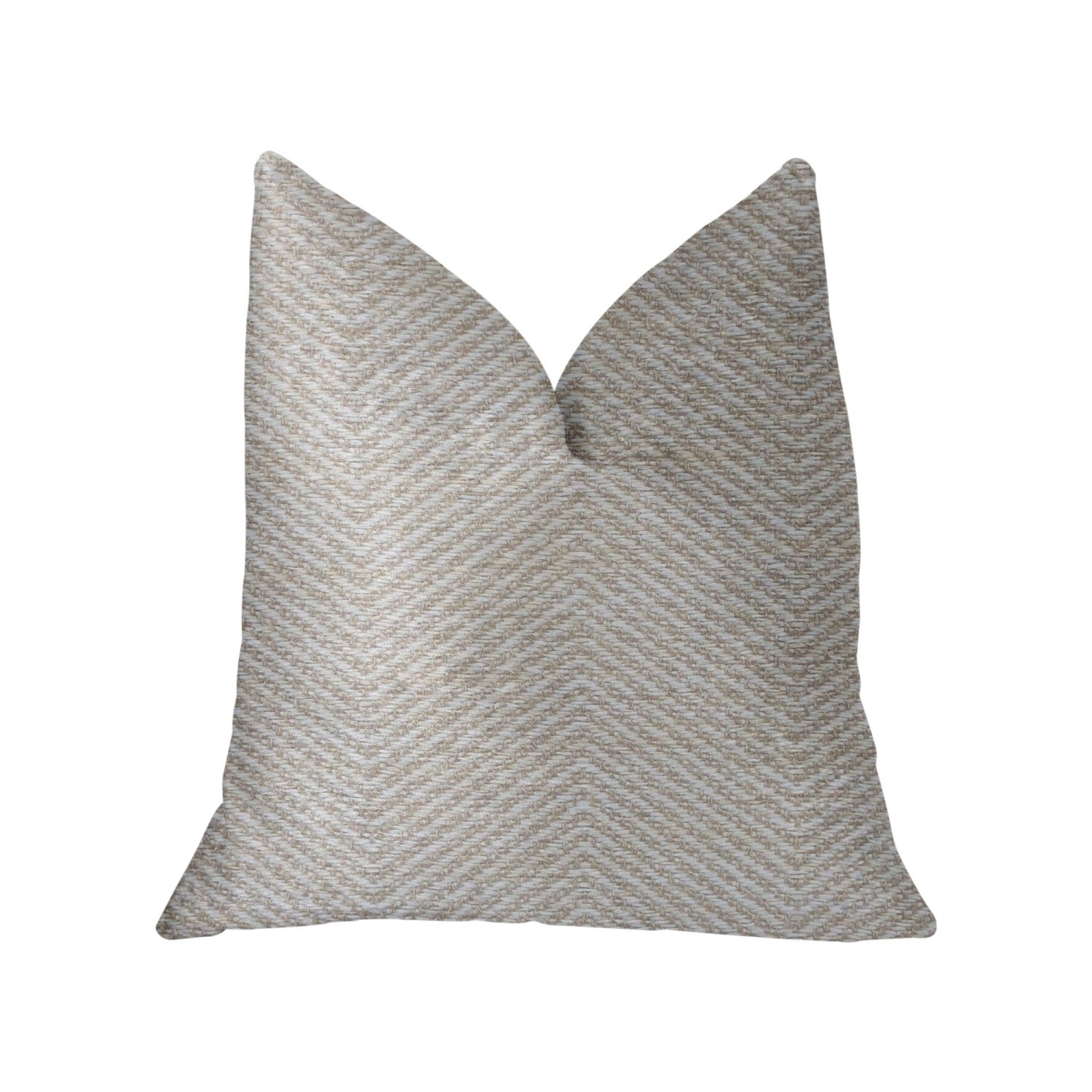 Plutus Plainville Beige Luxury Throw Pillow - Double Sided  24' X 24'