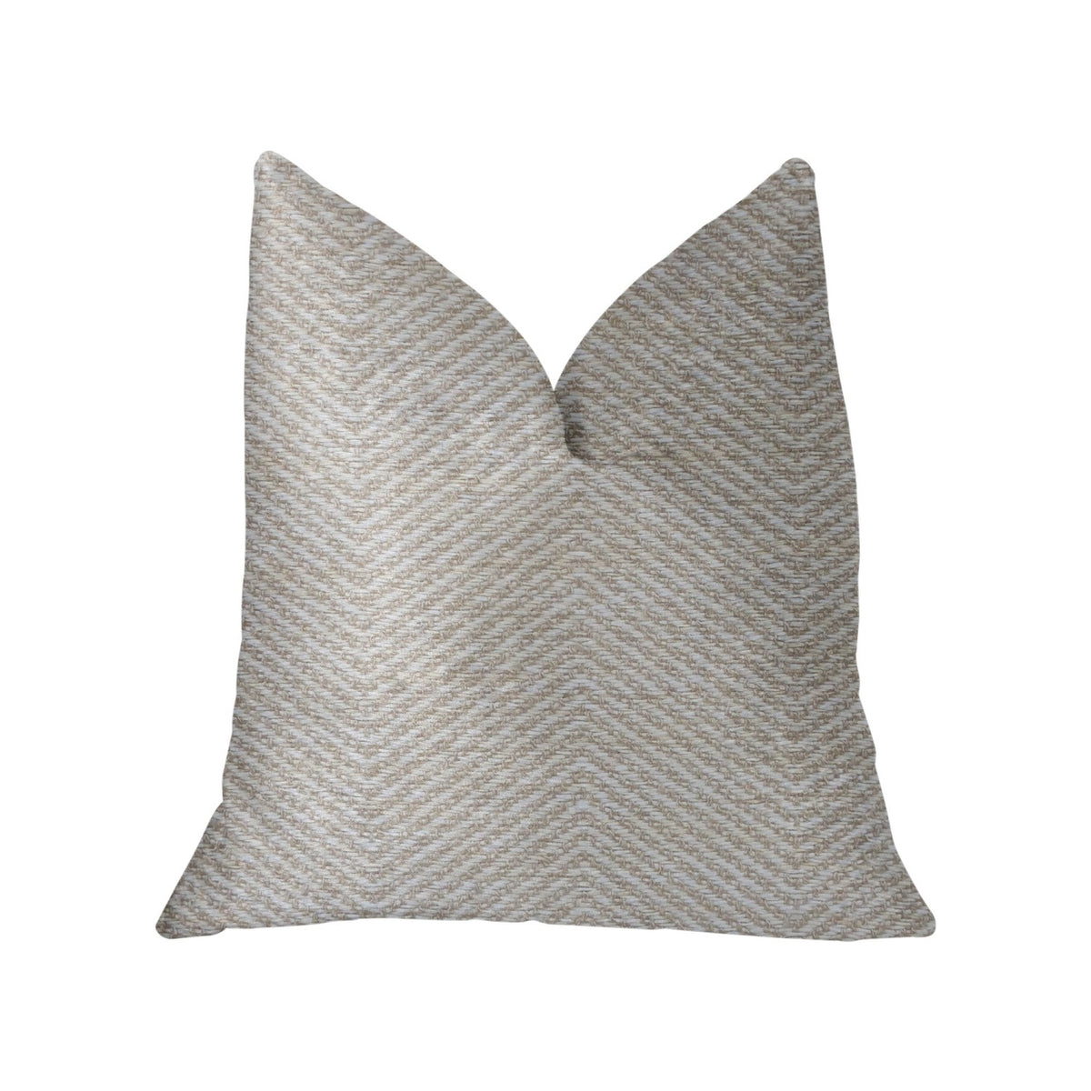 Plutus Plainville Beige Luxury Throw Pillow - Double Sided  26' X 26'