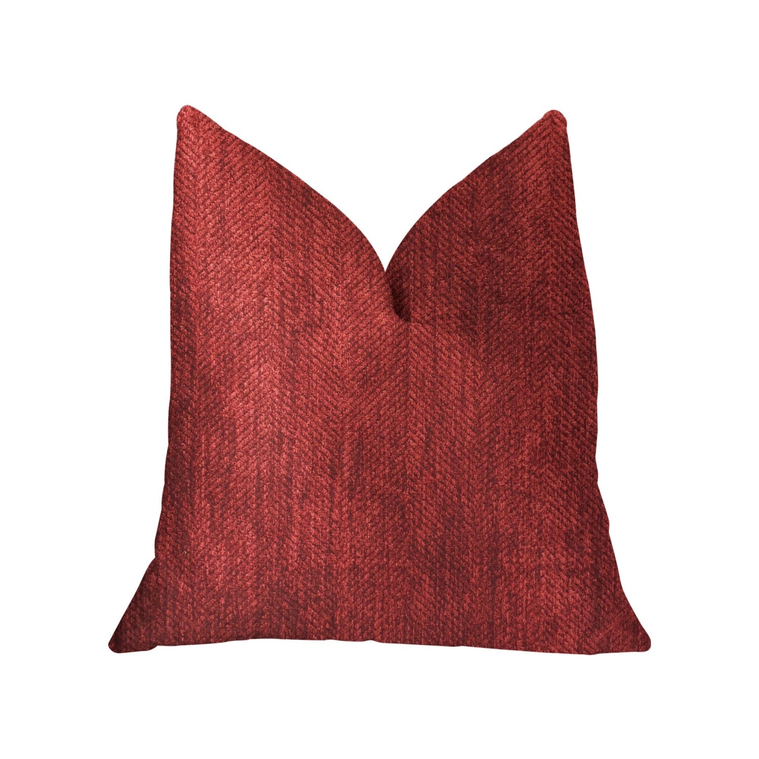 Plutus Sangria Cherry Red Luxury Throw Pillow - Double Sided  18' X 18'