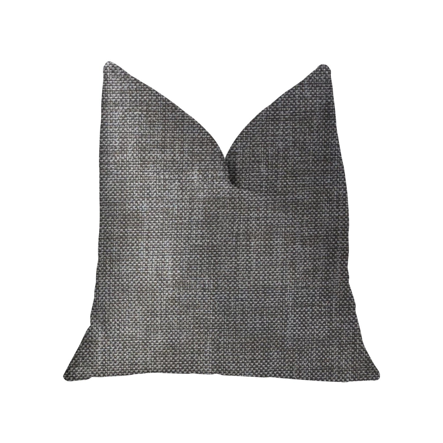 Plutus Grey Pebble Silver Luxury Throw Pillow - Double Sided  20' X 20'