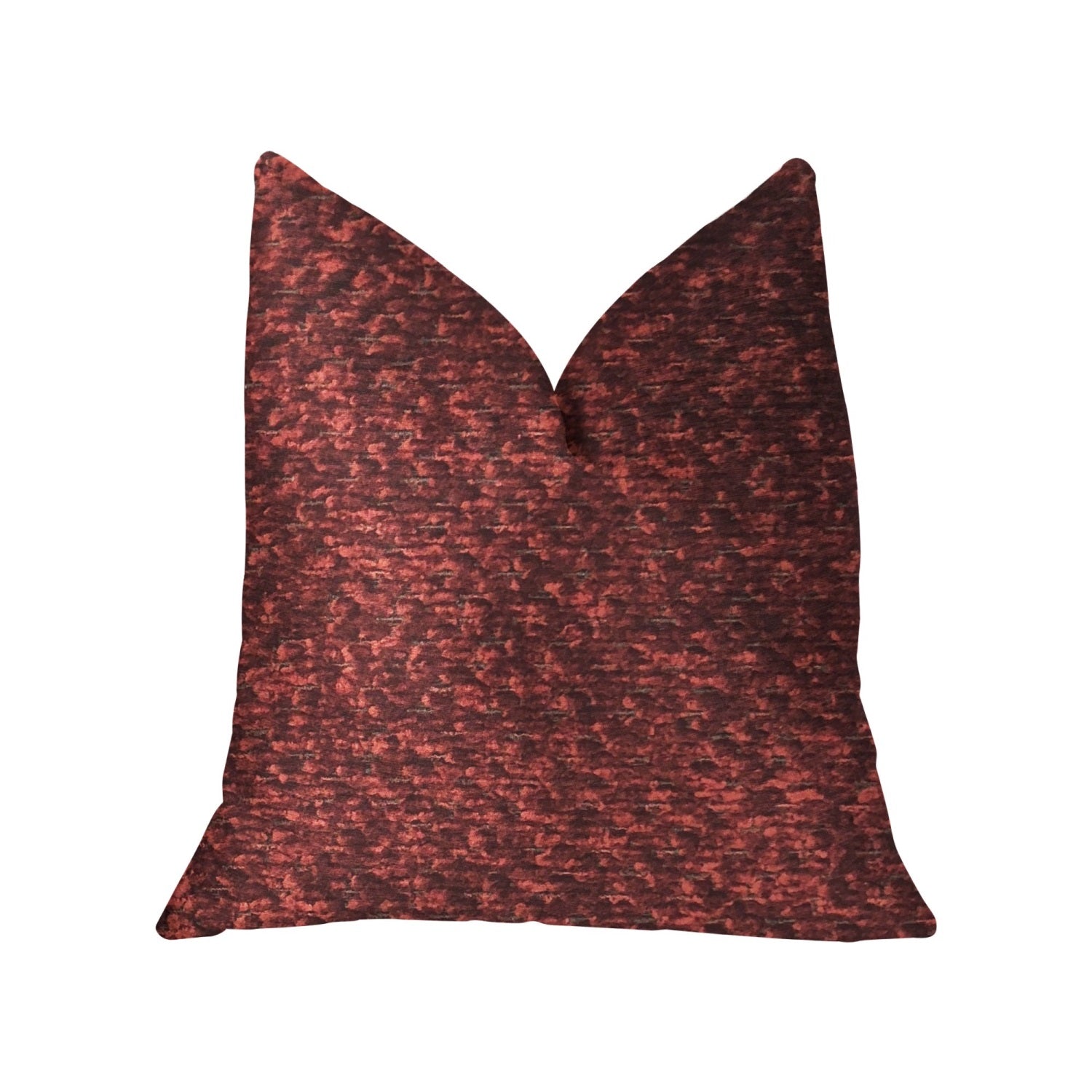 Plutus Hibiscus Burgundy Red Luxury Throw Pillow - Double Sided  26' X 26'