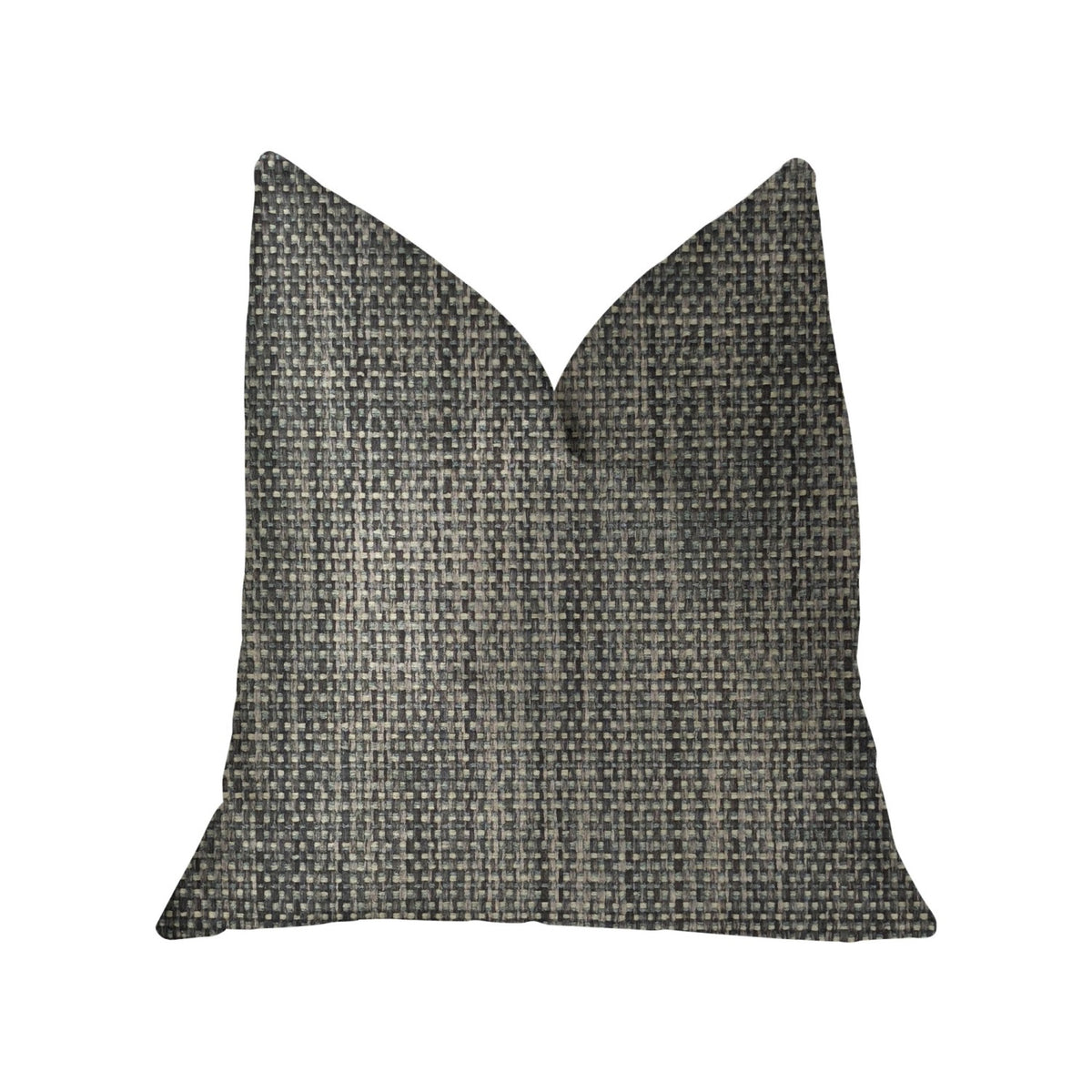 Plutus Bluejay Cayne  Blue And Gray Luxury Throw Pillow - Double Sided  20' X 20'
