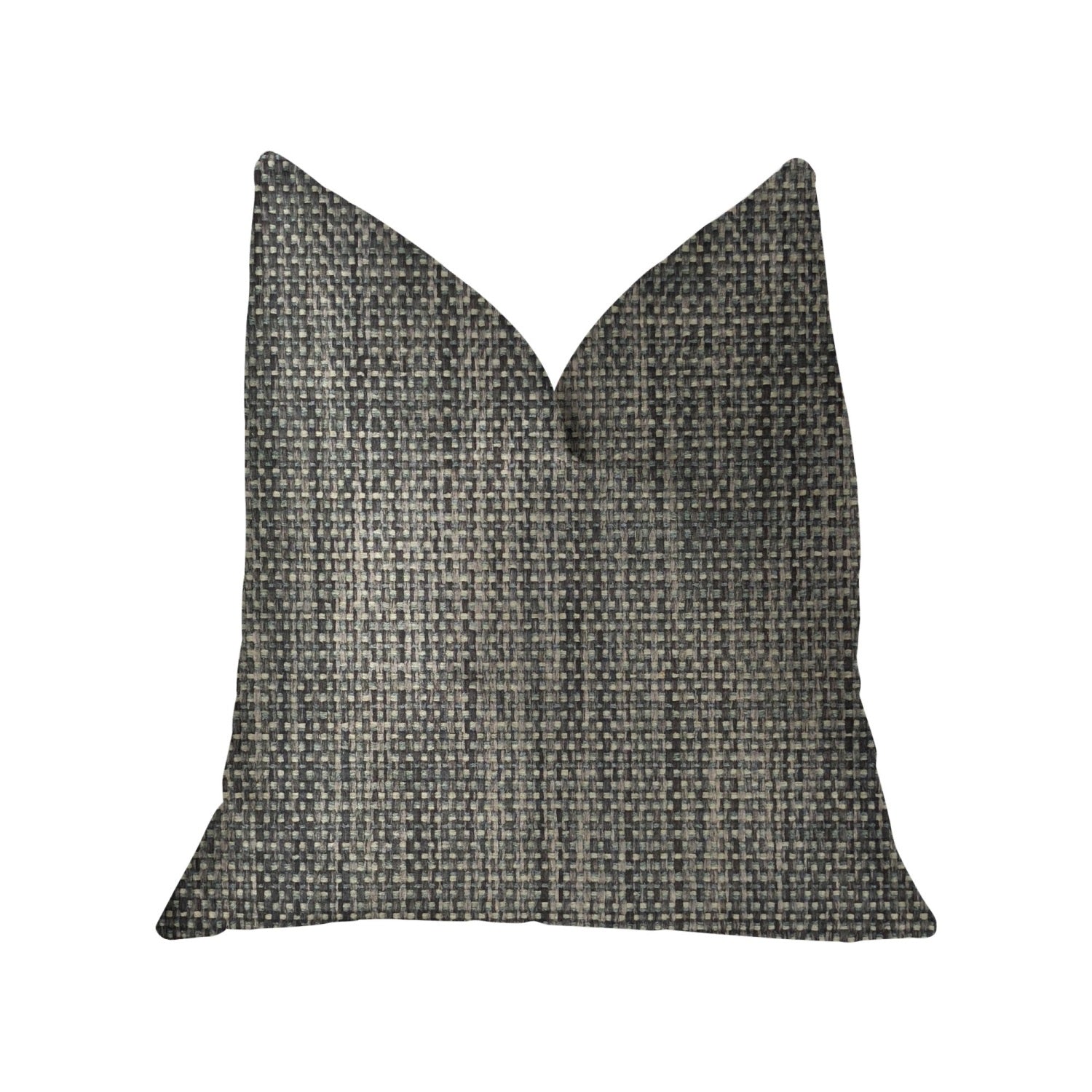 Plutus Bluejay Cayne  Blue And Gray Luxury Throw Pillow - Double Sided  20' X 36' King