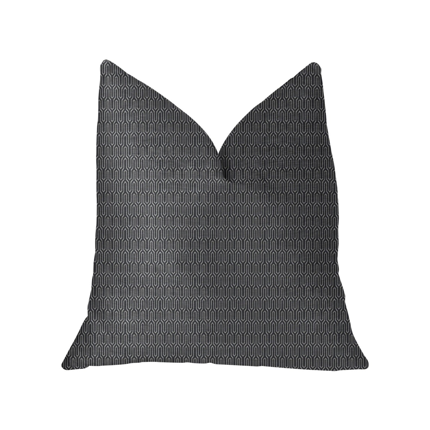 Plutus Milan Flare Black And Beige Luxury Throw Pillow - Double Sided  12' X 20'