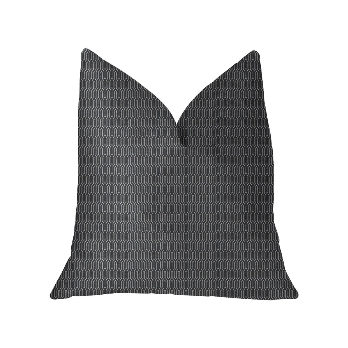 Plutus Milan Flare Black And Beige Luxury Throw Pillow - Double Sided  20' X 36' King