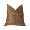 Plutus Merigold Orange And Gold Luxury Throw Pillow - Double Sided  20' X 20'