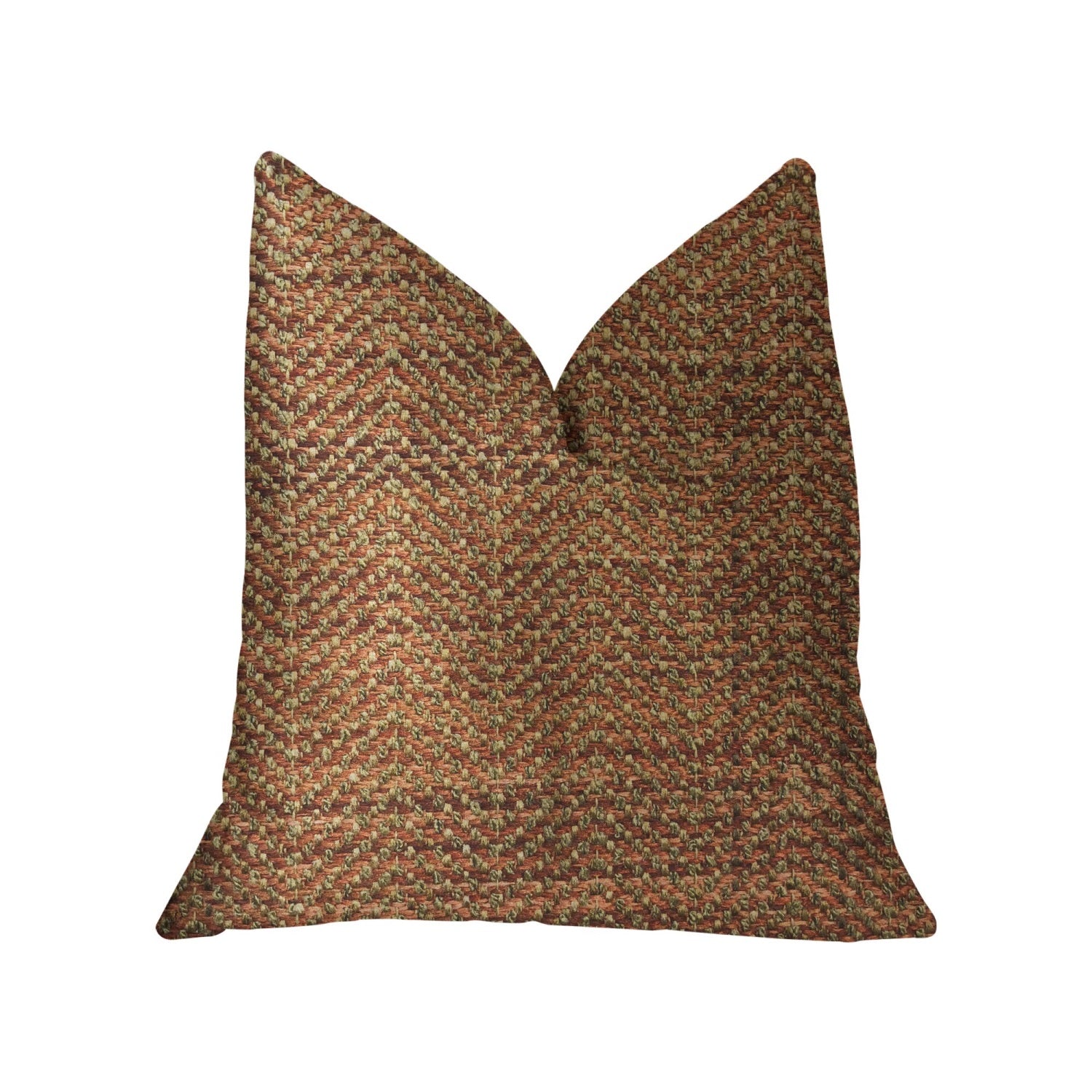 Plutus Merigold Orange And Gold Luxury Throw Pillow - Double Sided  20' X 26' Standard