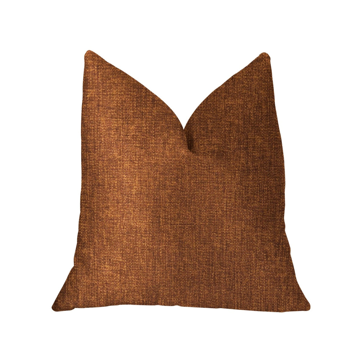 Plutus Burnt Cedar Orange Luxury Throw Pillow - Double Sided  24' X 24'