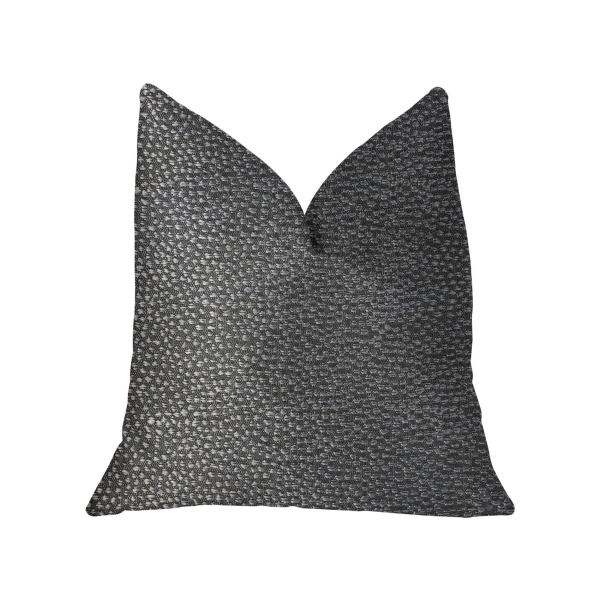 Plutus Eloquent Haze Silver Luxury Throw Pillow - Double Sided  22' X 22'