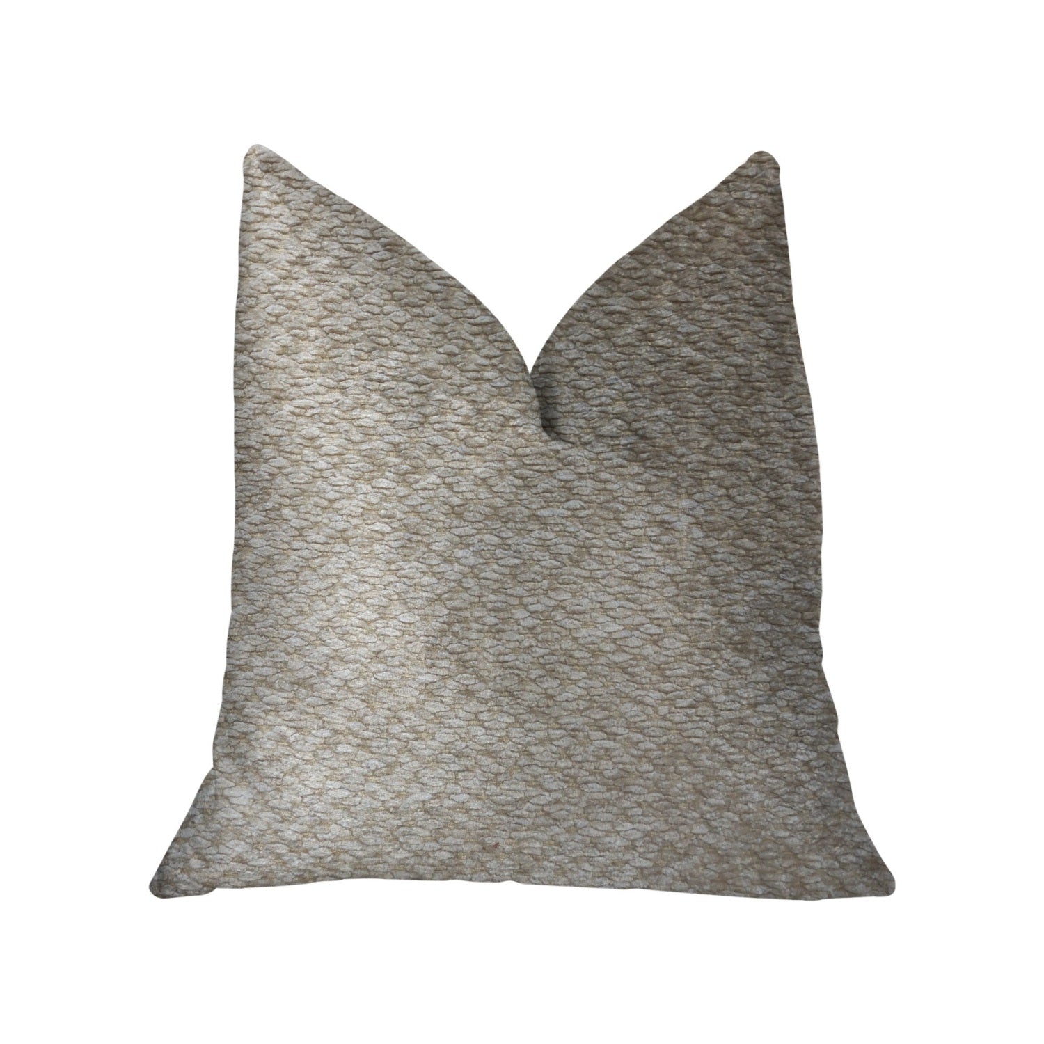 Plutus Crme Brulee Beige Luxury Throw Pillow - Double Sided  20' X 26' Standard