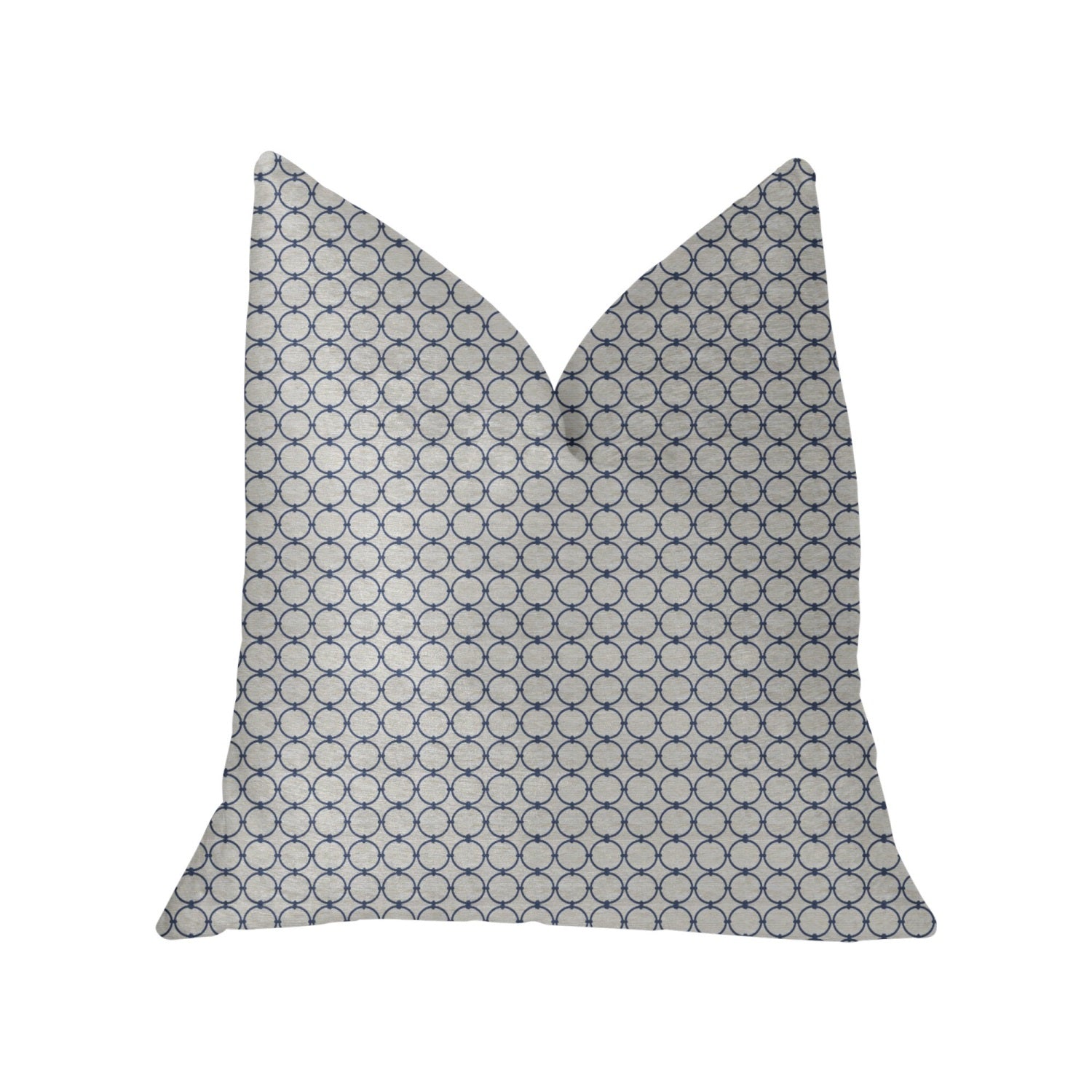 Plutus Object Lens Blue And Beige Luxury Throw Pillow - Double Sided  20' X 30' Queen
