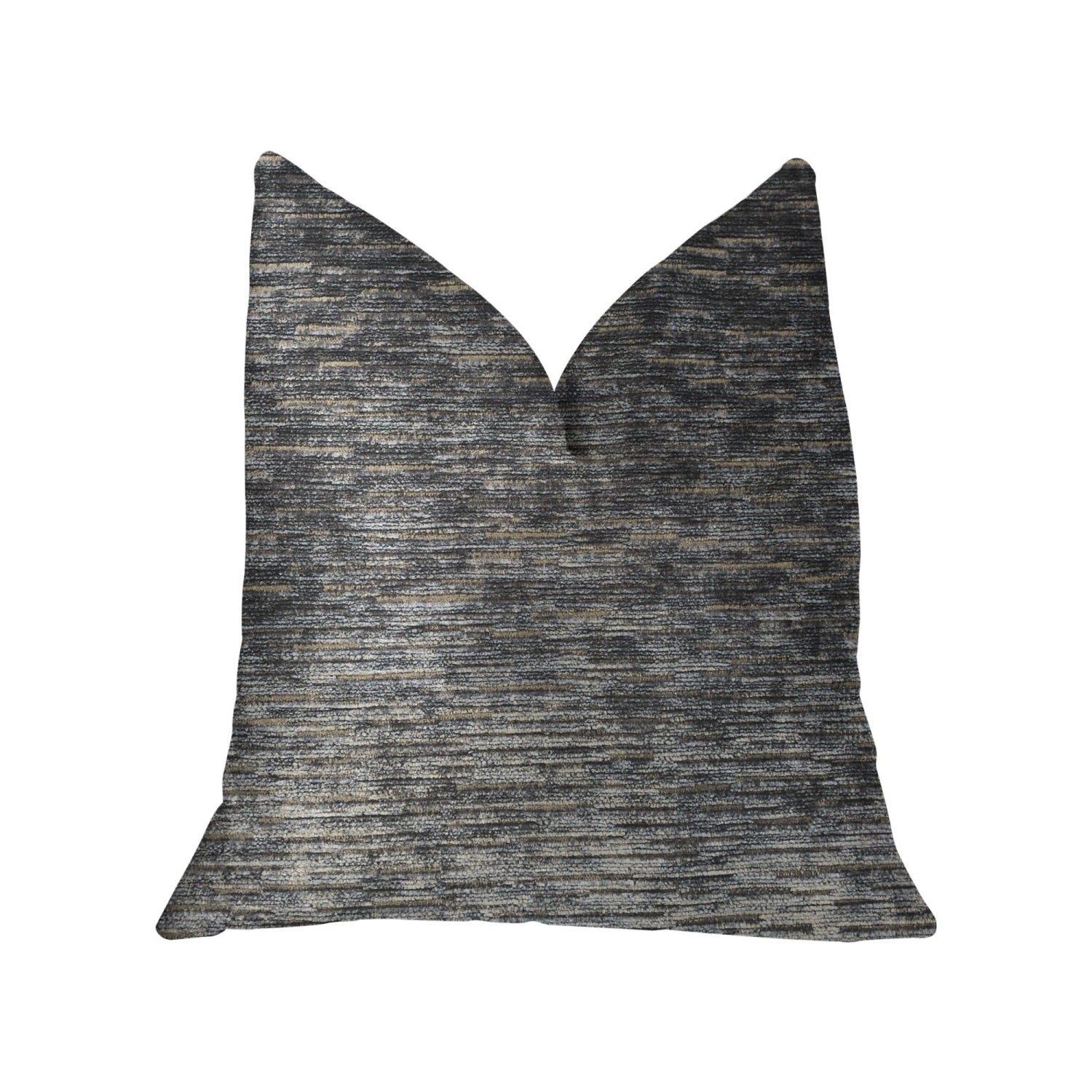 Plutus Lavish Touch Blue Luxury Throw Pillow - Double Sided  22' X 22'