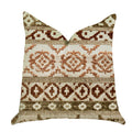 Plutus Arabesque Shades Of Brown Luxury Throw Pillow - Double Sided  18' X 18'