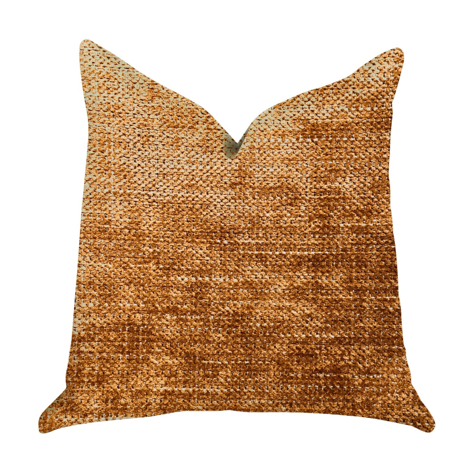 Plutus Aureila Brown Bronze Luxury Throw Pillow - Double Sided  16' X 16'