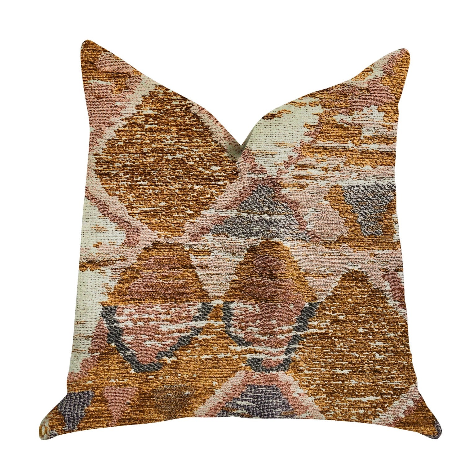 Plutus Mira Oasis Shades Of Brown Luxury Throw Pillow - Double Sided  16' X 16'