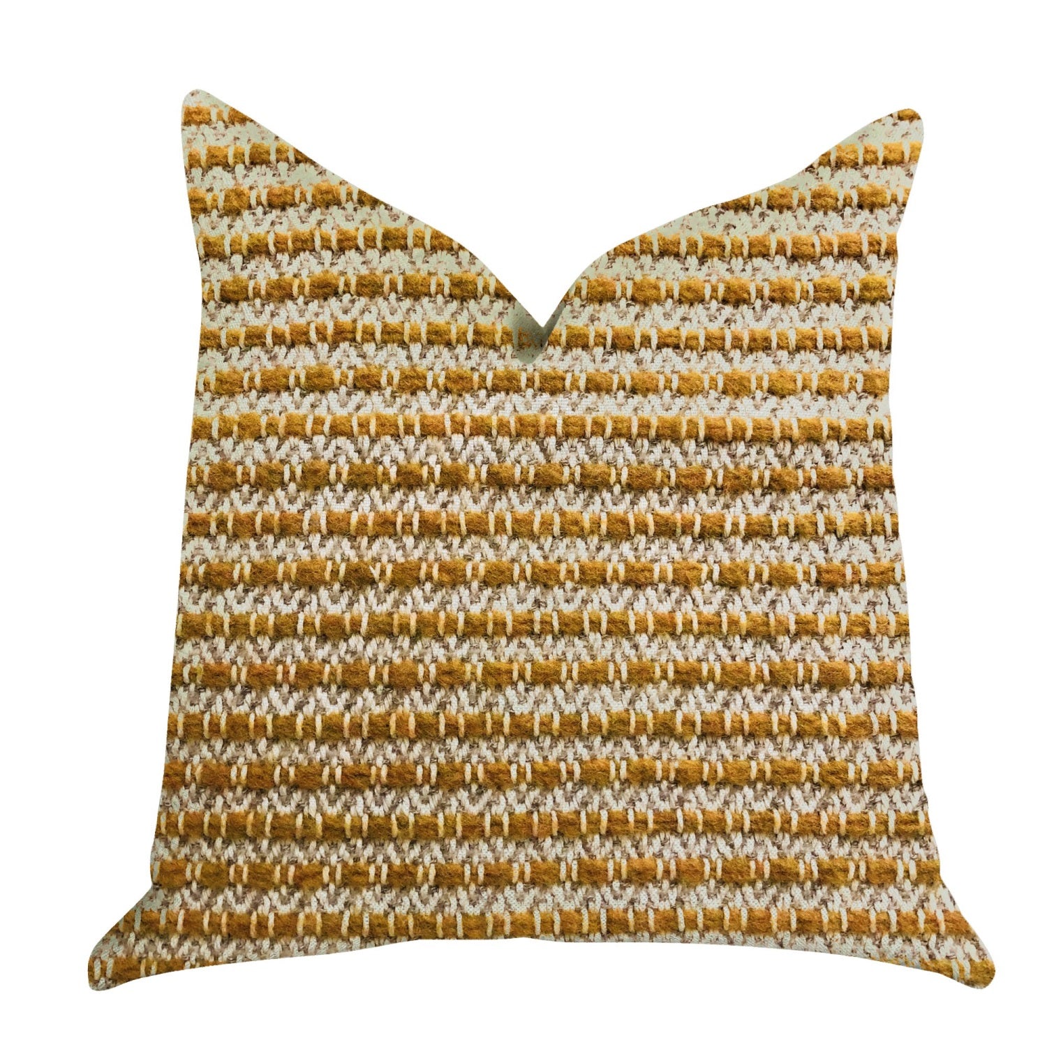 Plutus Hamilton Braid Brown Tones Luxury Throw Pillow  - Double Sided  18' X 18'